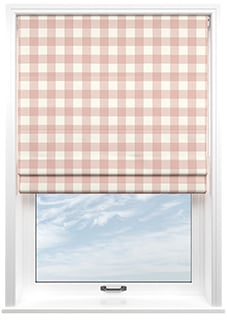 Gingham, Rosies Pink - Twist&Fit Roman Blind